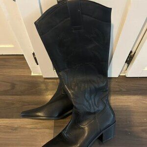Vegan leather size 8.5 new never warn cowboy boots unbranded western style
